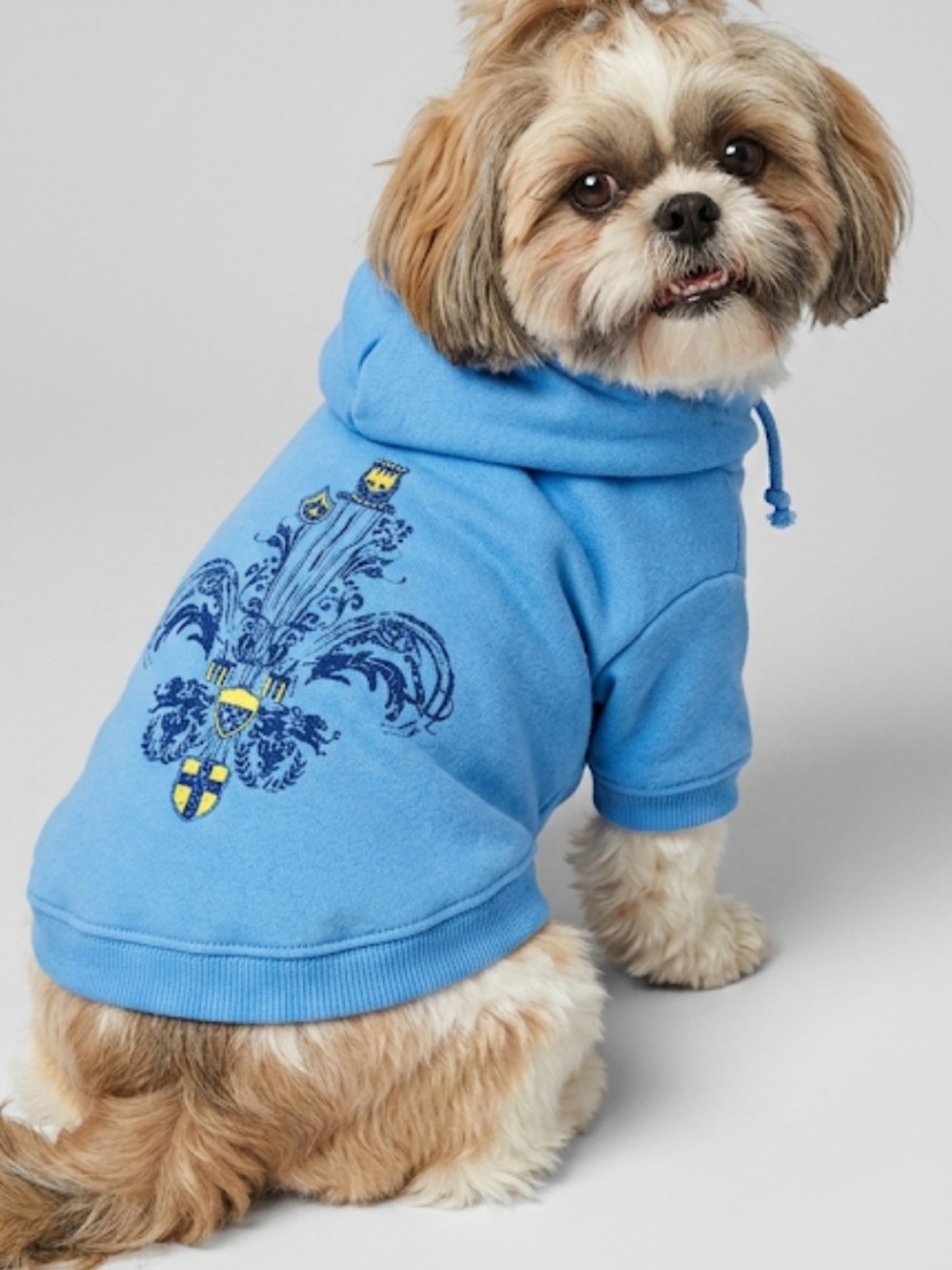 🦮 OLD NAVY Fleur-De-Lis Cotton Dog Hoodie Sweater